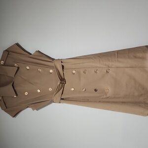 Calvin Klein Tan Double-Breasted Dress